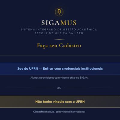 Cadastro no SIGAMUS